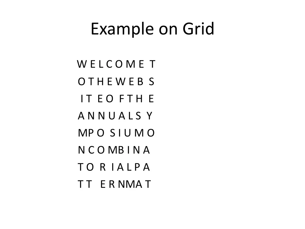 example on grid