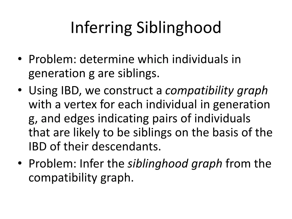 inferring siblinghood