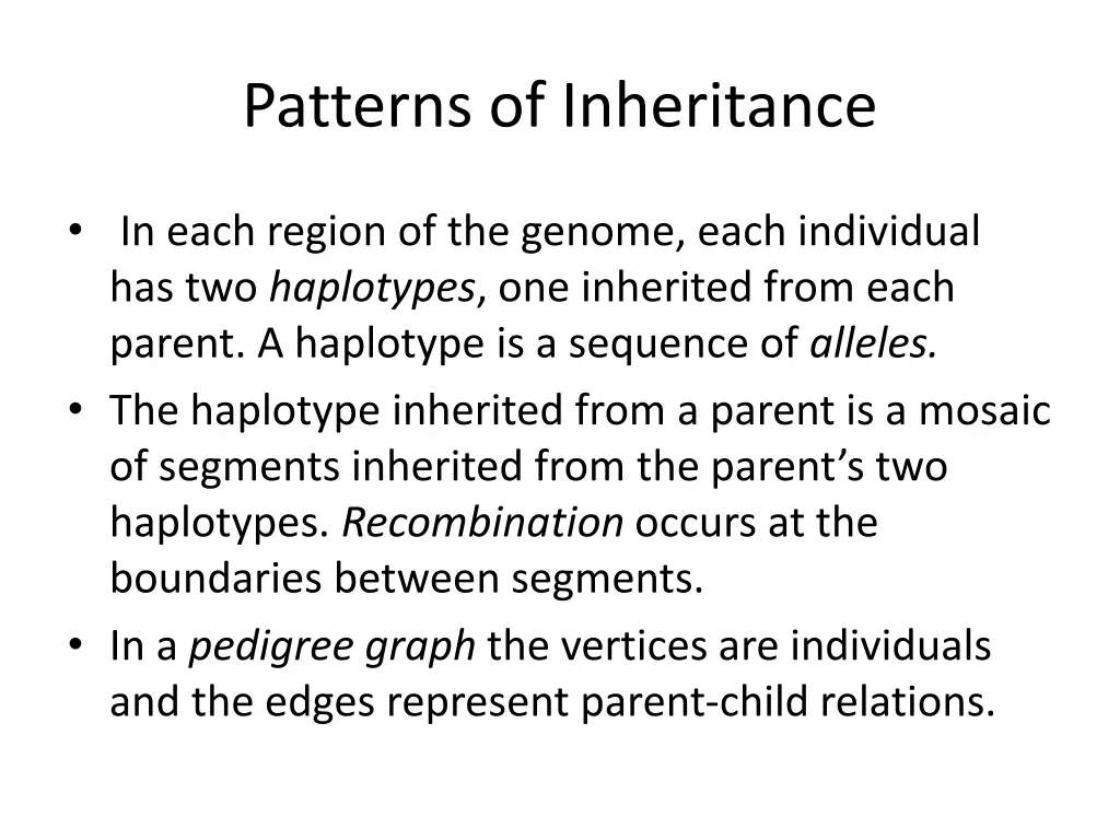 patterns of inheritance