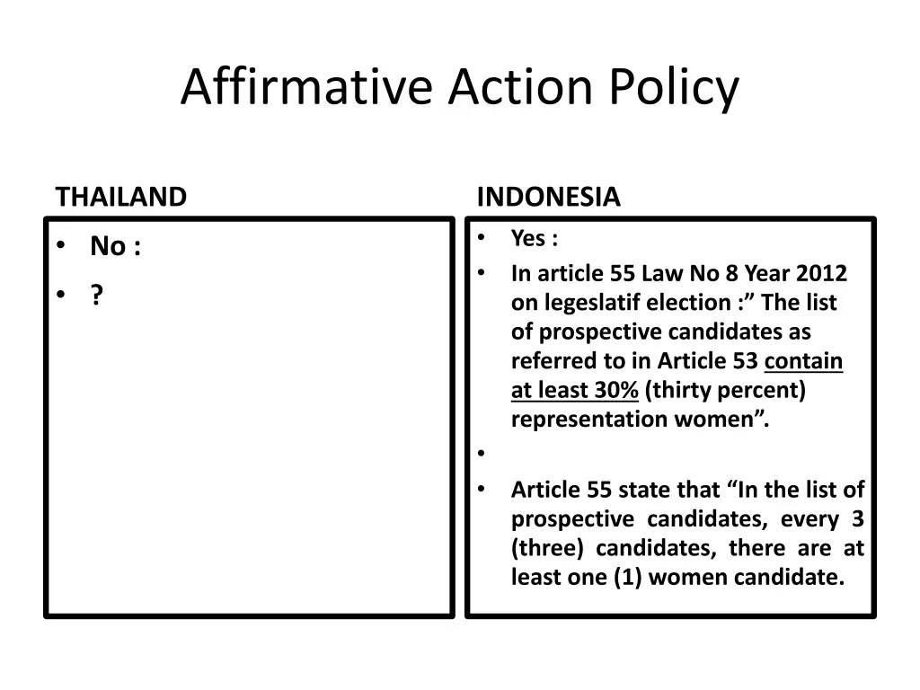 affirmative action policy