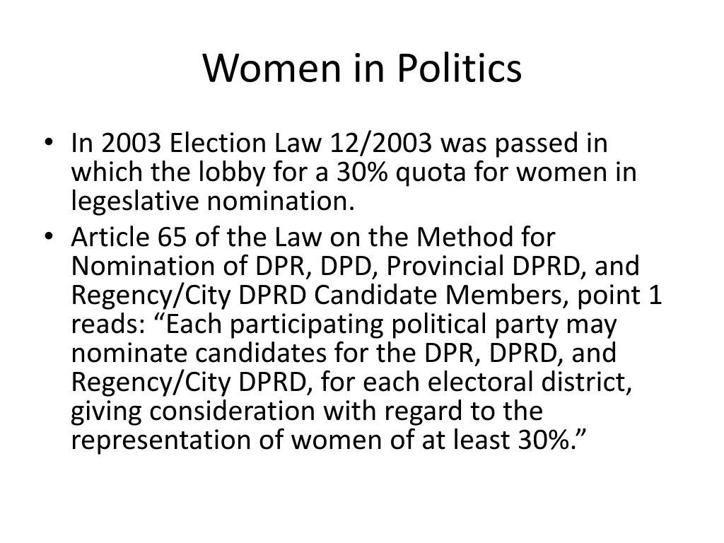 women in politics