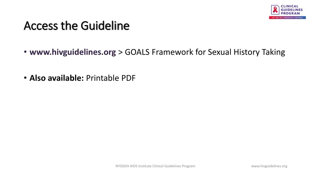 access the guideline access the guideline