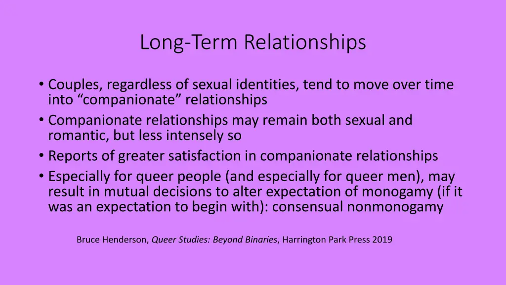 long term relationships