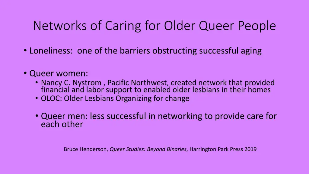 networks of caring for older queer people