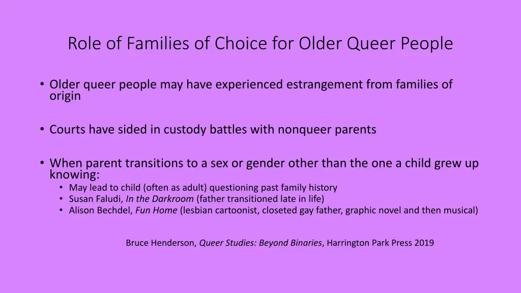 role of families of choice for older queer people