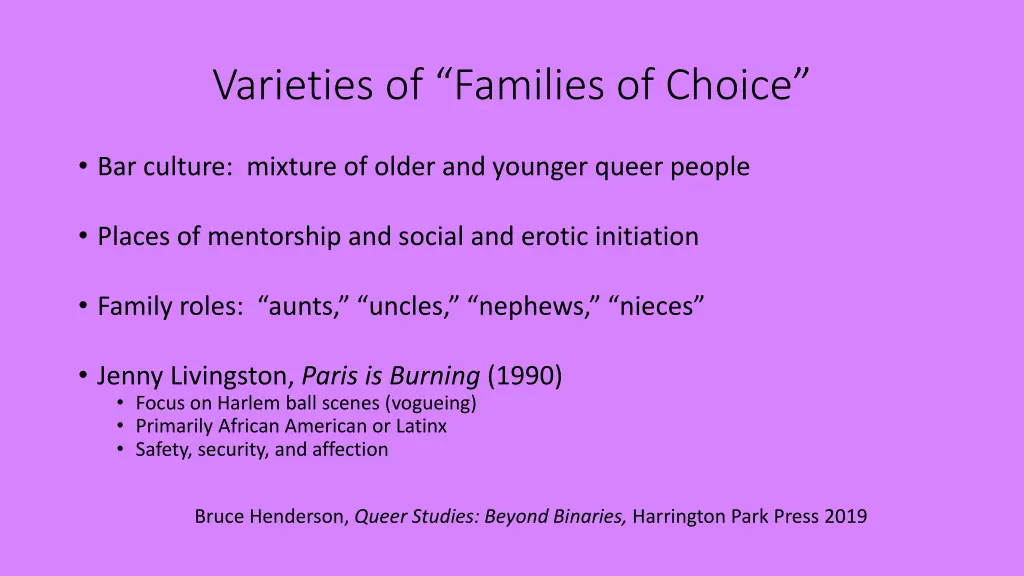 varieties of families of choice