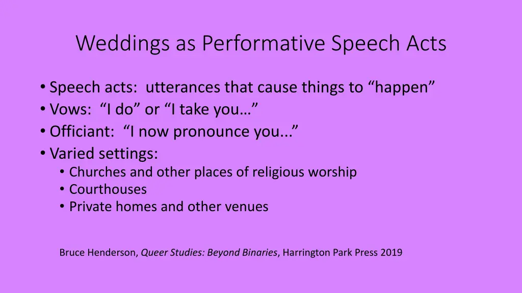 weddings as performative speech acts