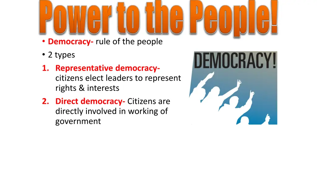 democracy rule of the people 2 types