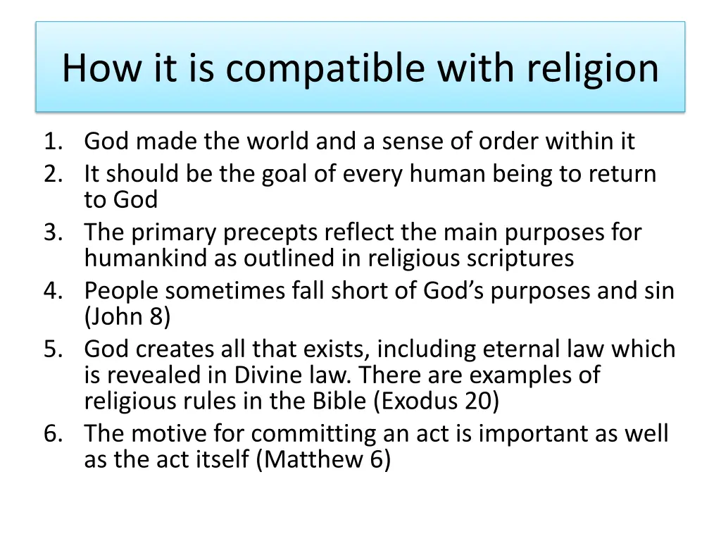 how it is compatible with religion