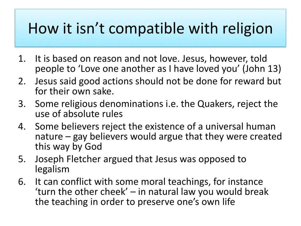 how it isn t compatible with religion