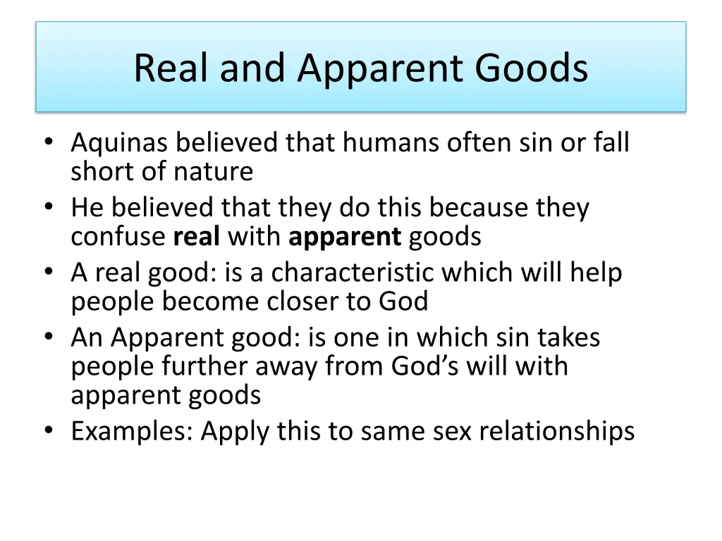 real and apparent goods 1