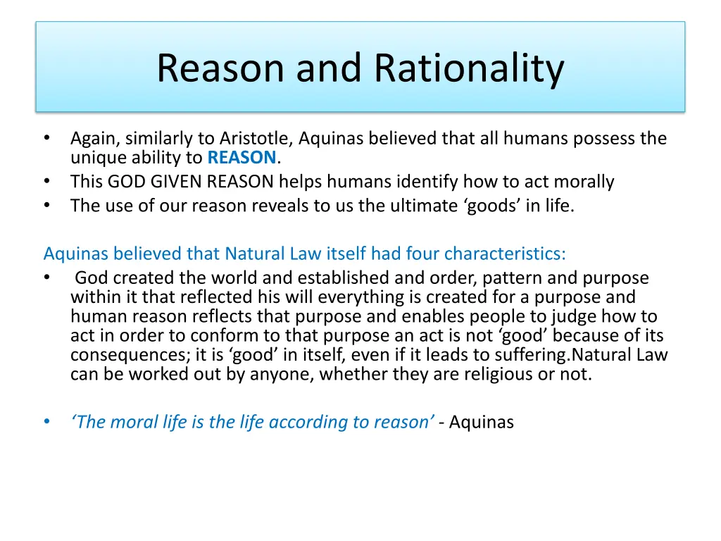 reason and rationality