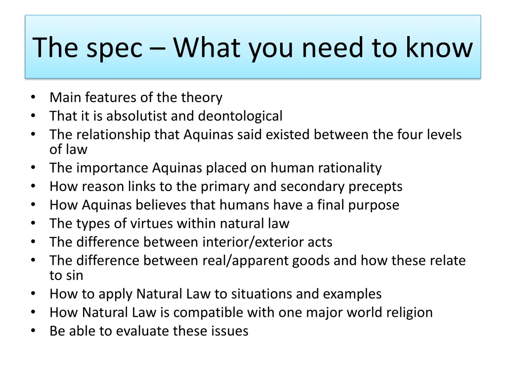 the spec what you need to know