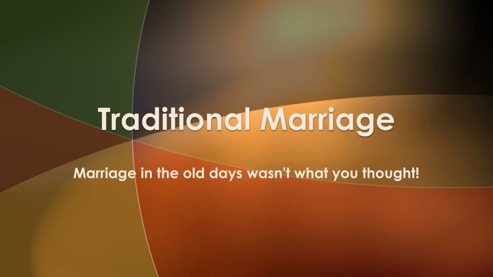 traditional marriage