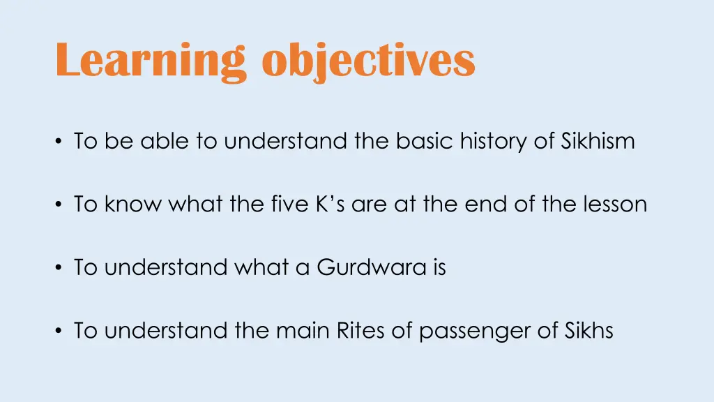 learning objectives