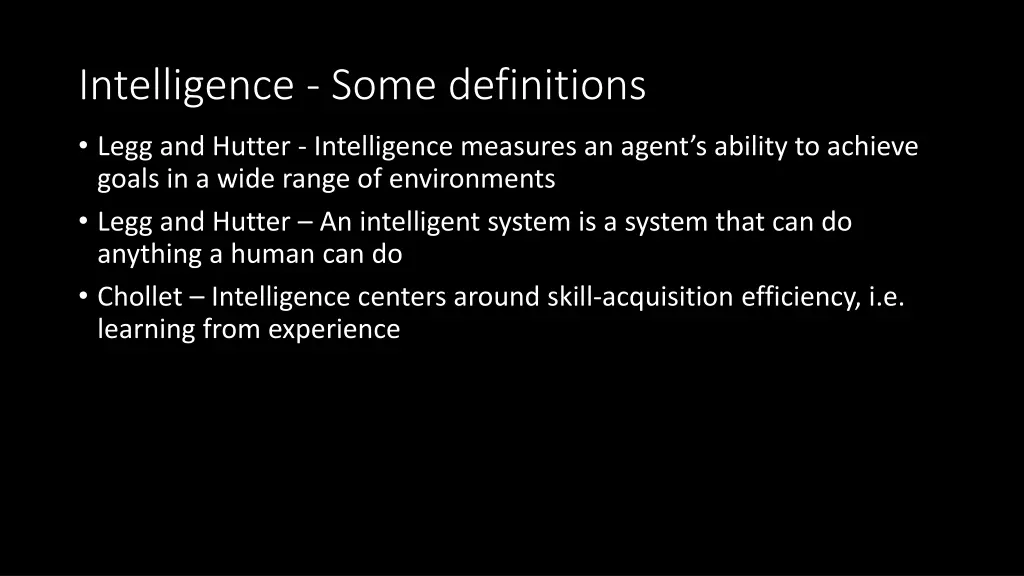 intelligence some definitions