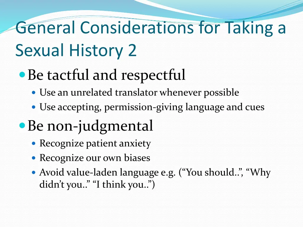 general considerations for taking a sexual 1