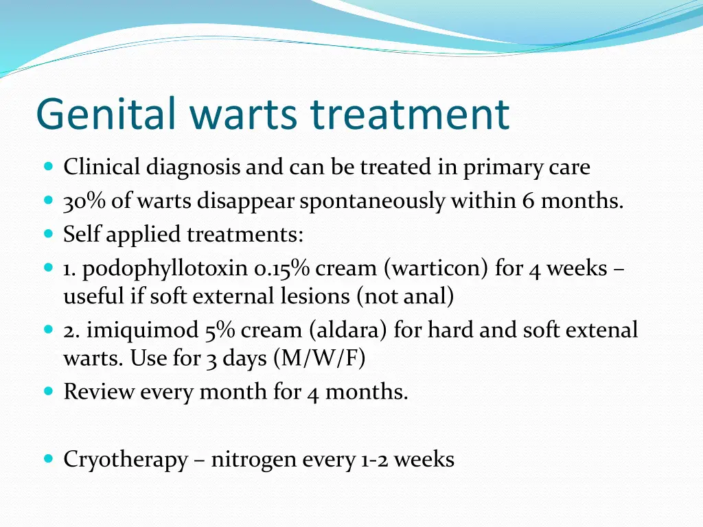 genital warts treatment