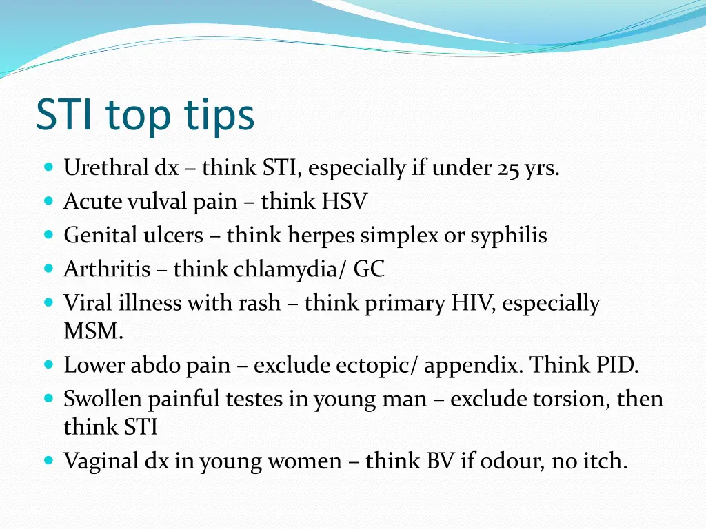 sti top tips