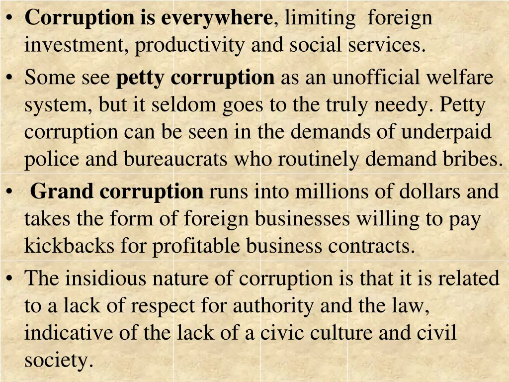 corruption is everywhere limiting foreign