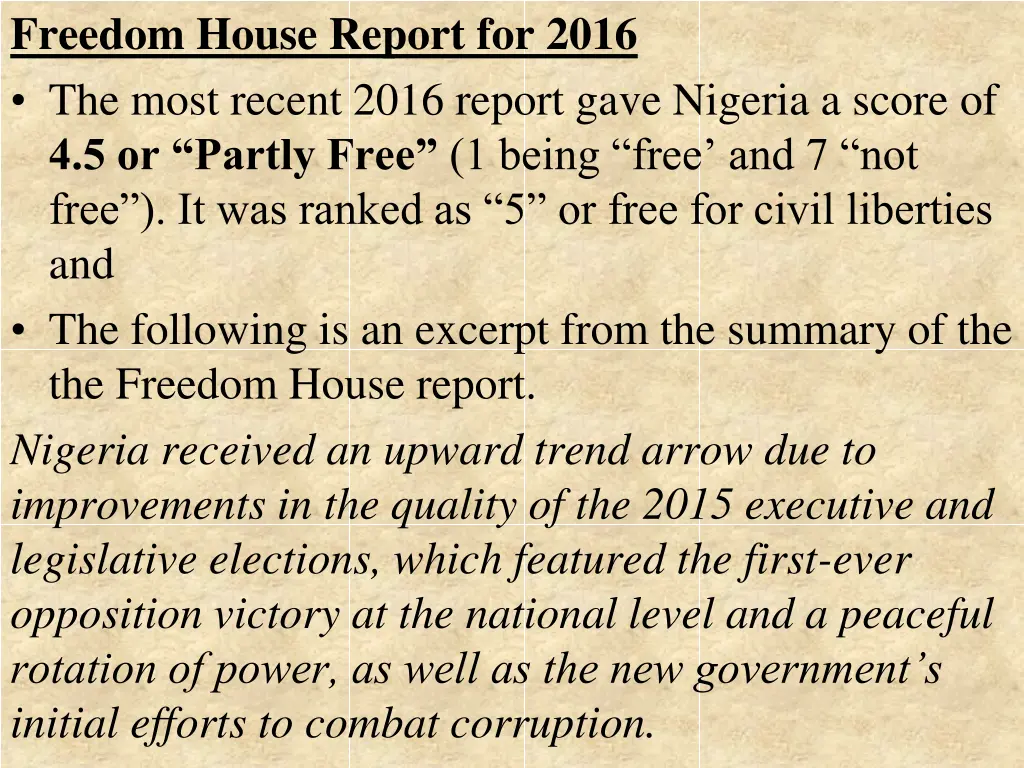 freedom house report for 2016 the most recent