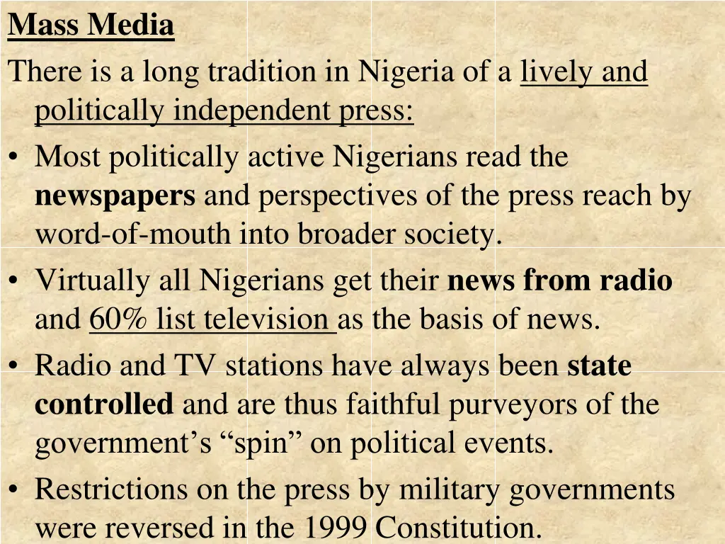 mass media there is a long tradition in nigeria