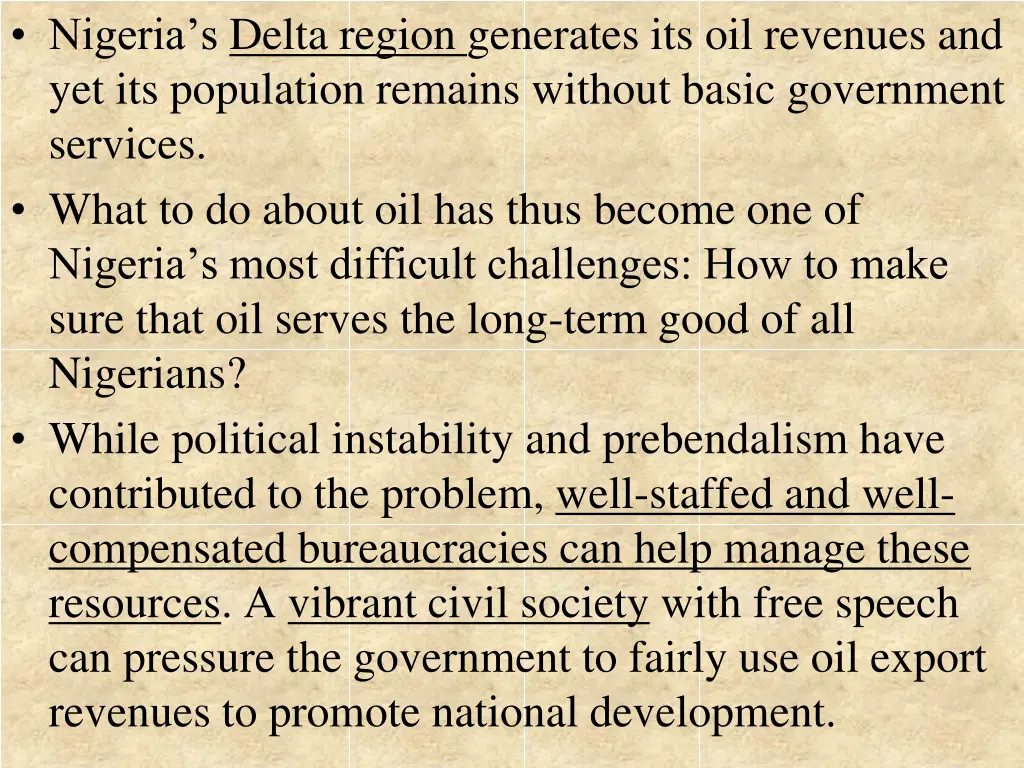 nigeria s delta region generates its oil revenues