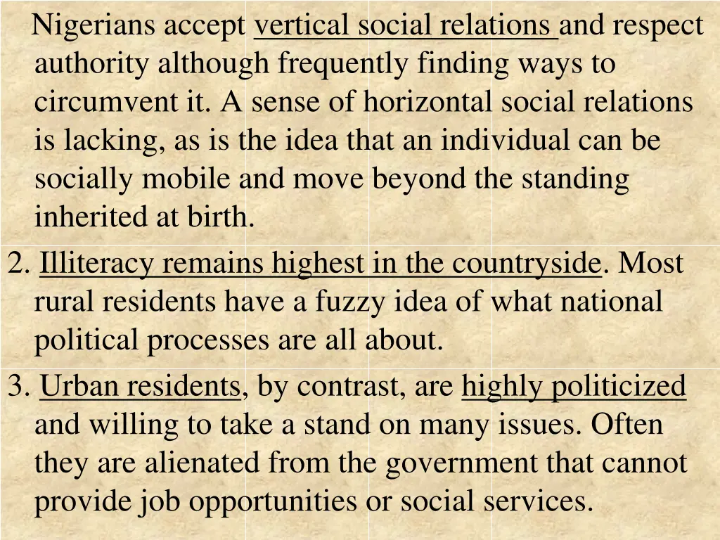 nigerians accept vertical social relations