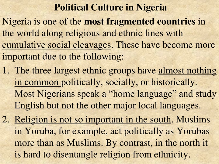 political culture in nigeria nigeria