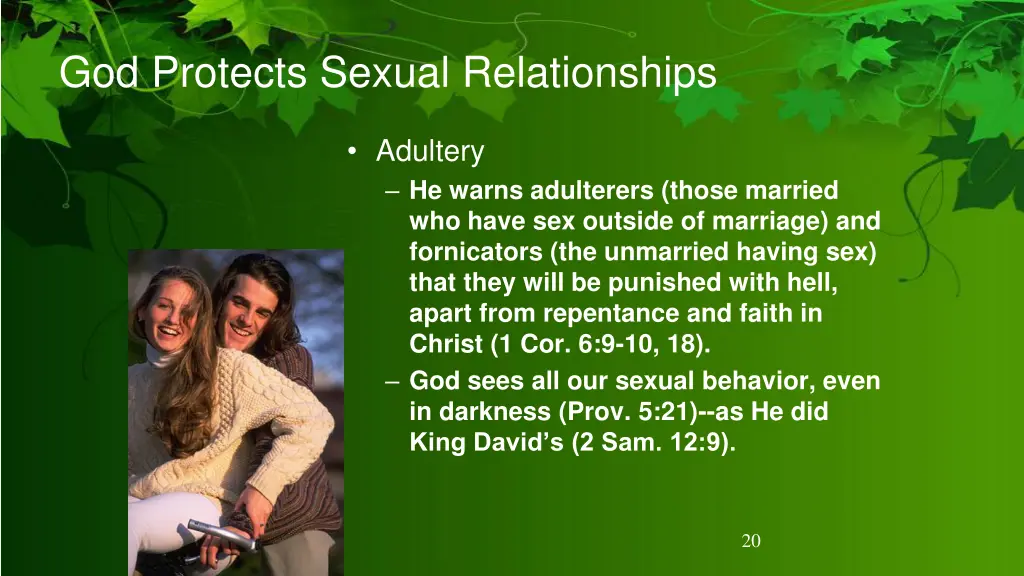 god protects sexual relationships