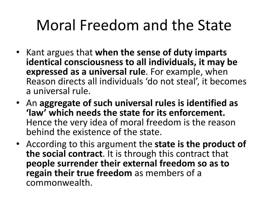 moral freedom and the state