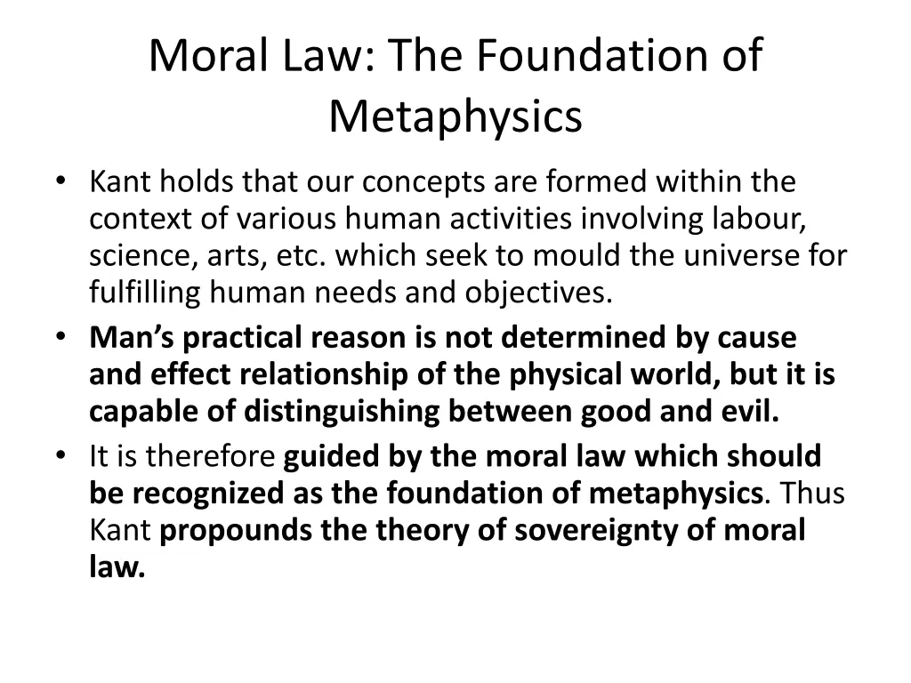 moral law the foundation of metaphysics kant