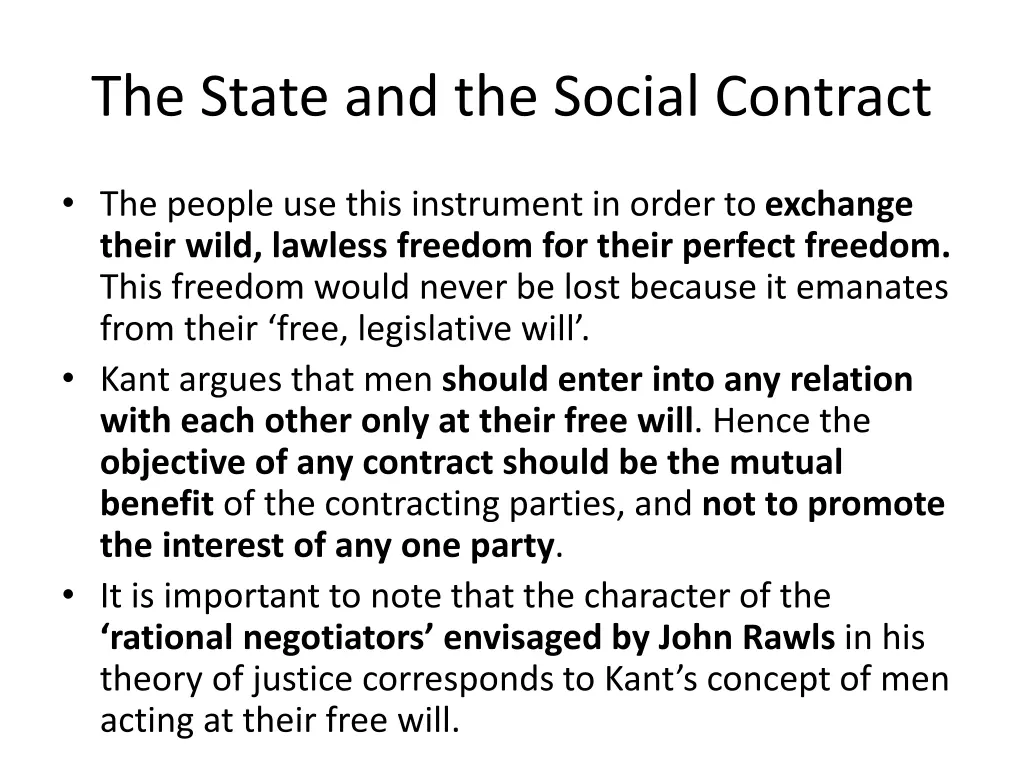 the state and the social contract