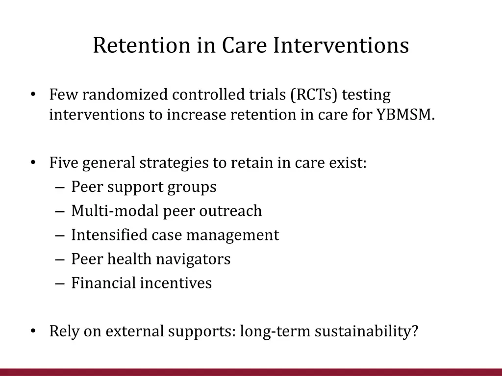 retention in care interventions