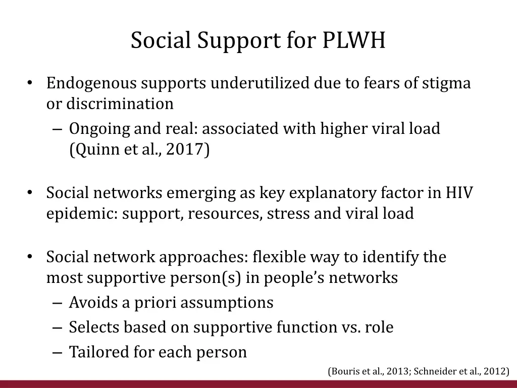 social support for plwh