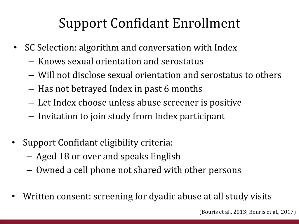 support confidant enrollment