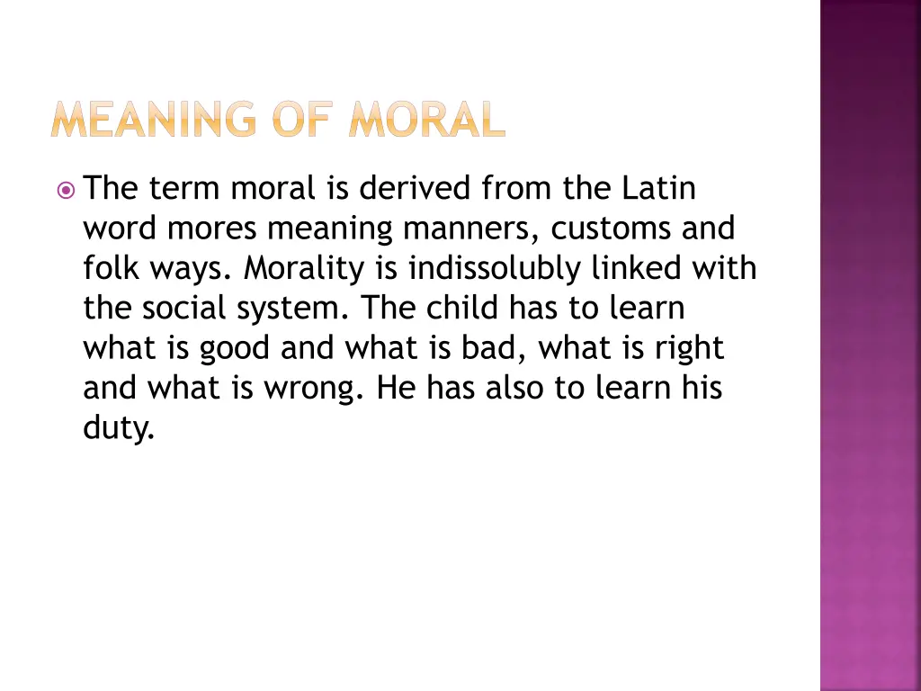 meaning of moral