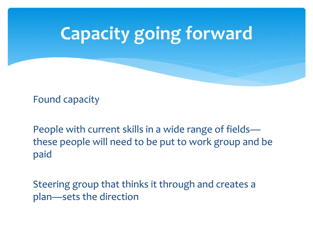 capacity going forward 3