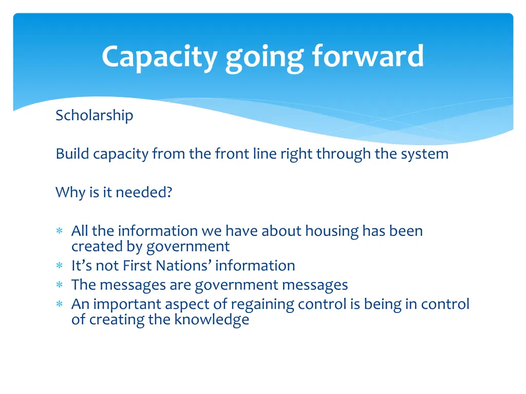 capacity going forward 6