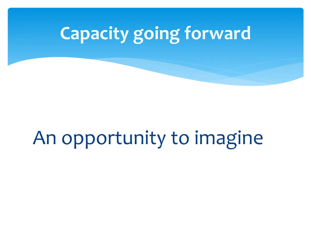 capacity going forward