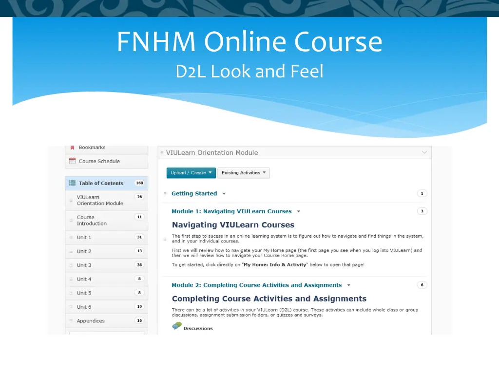 fnhm online course d2l look and feel