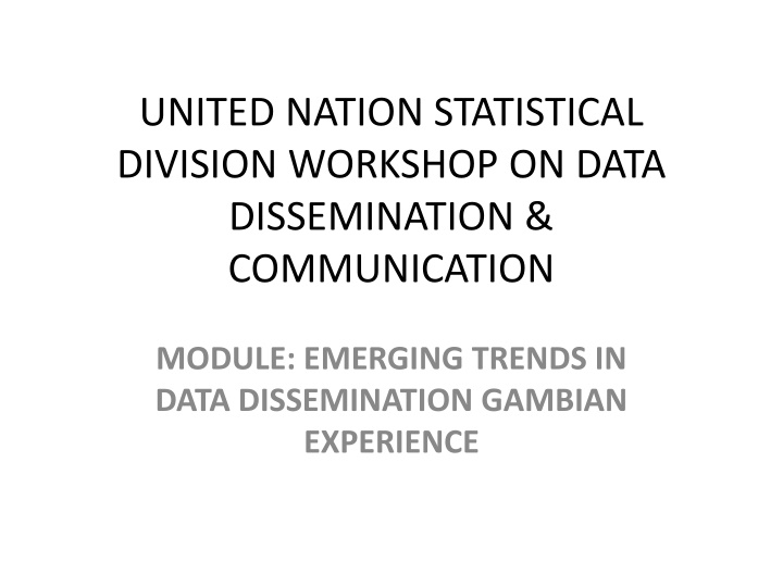 united nation statistical division workshop