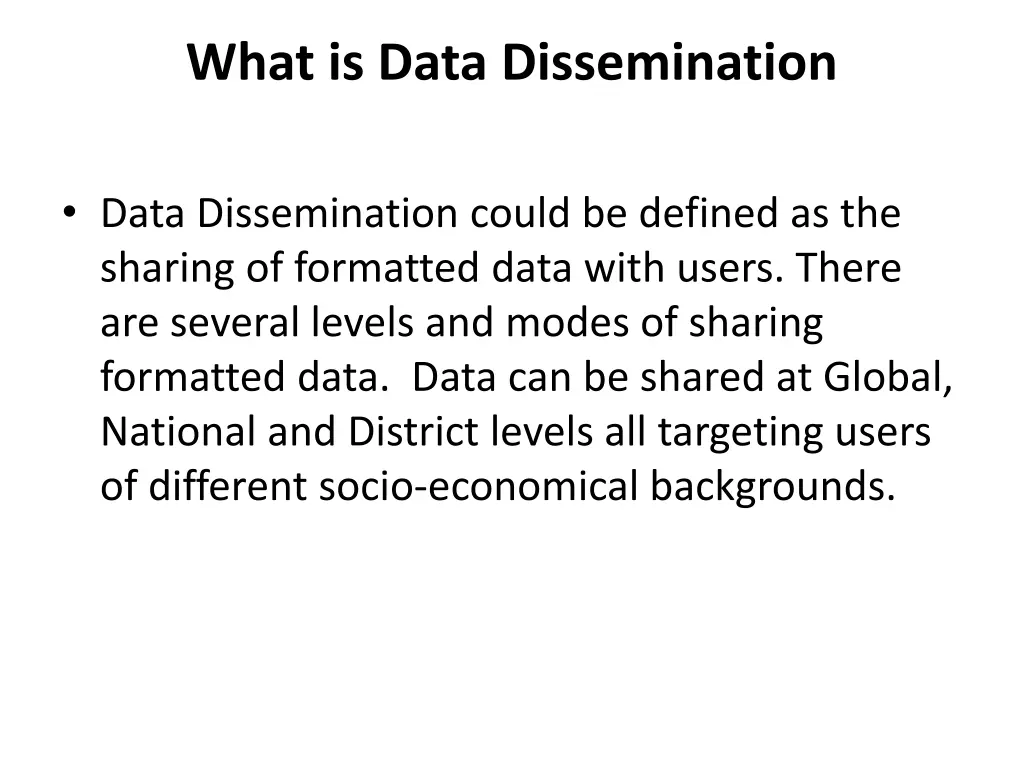 what is data dissemination