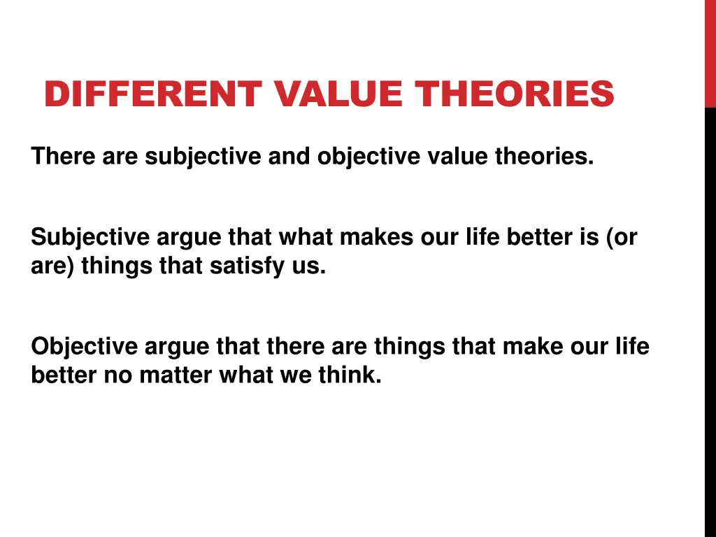 different value theories