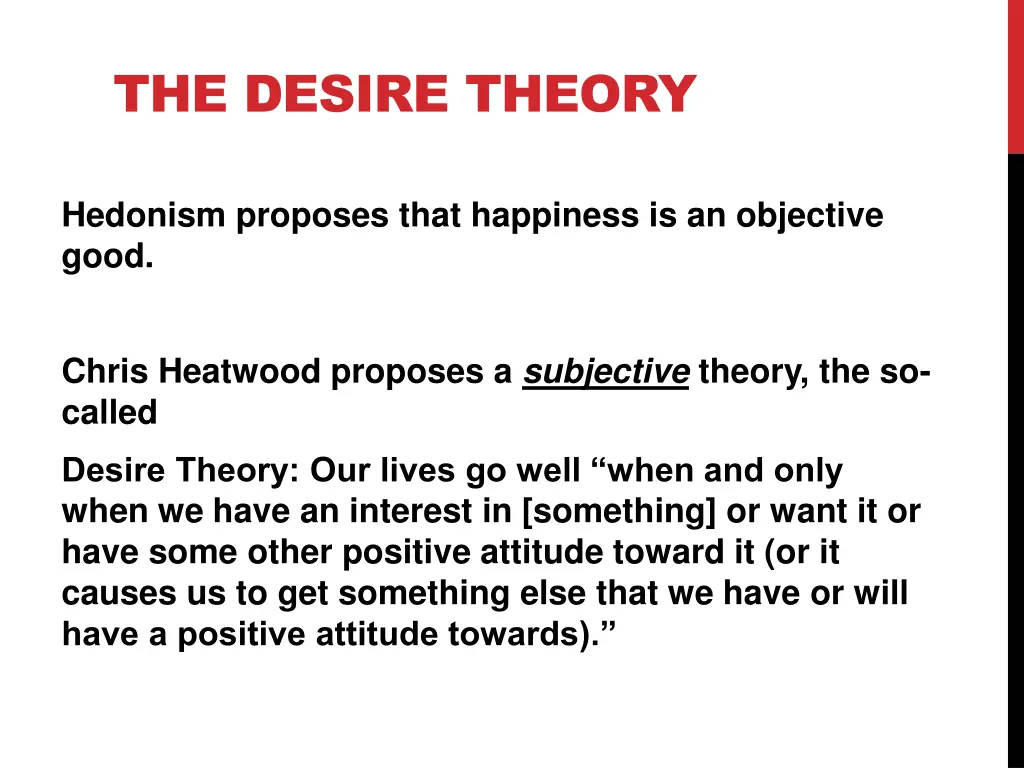 the desire theory