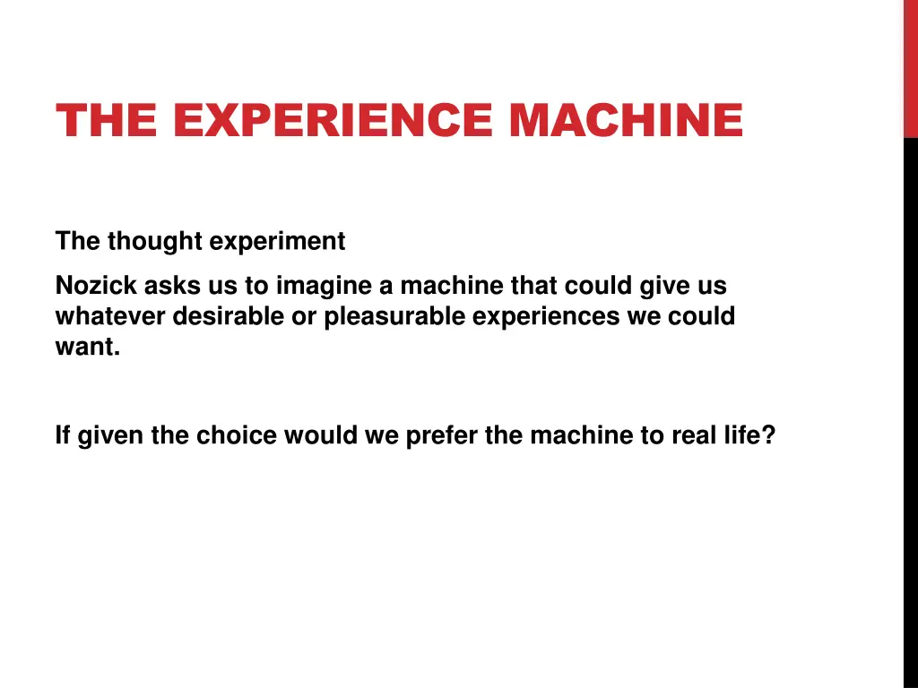 the experience machine