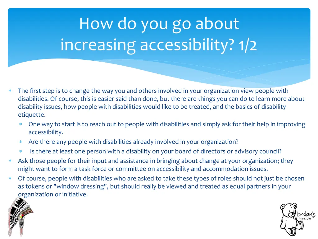 how do you go about increasing accessibility 1 2