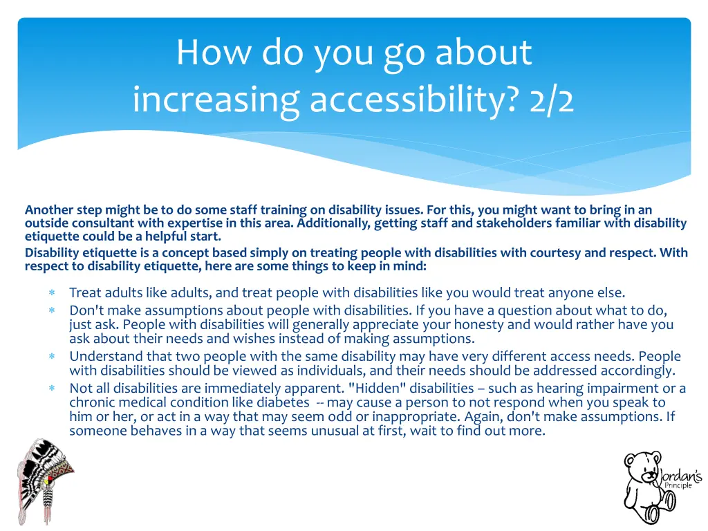 how do you go about increasing accessibility 2 2