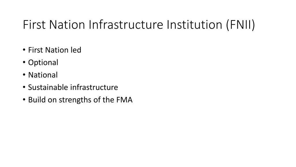 first nation infrastructure institution fnii