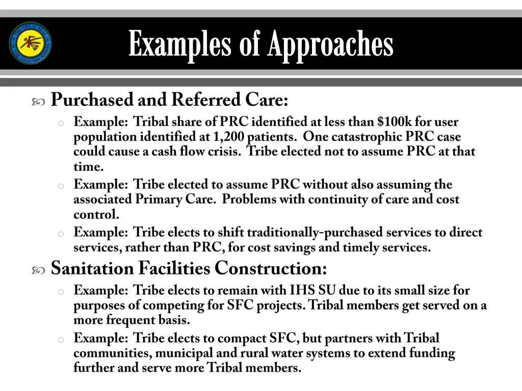 examples of approaches 2